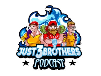Just 3 Brothers Podcast logo design by DreamLogoDesign