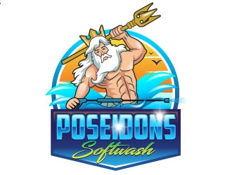 Poseidons Softwash  logo design by Suvendu