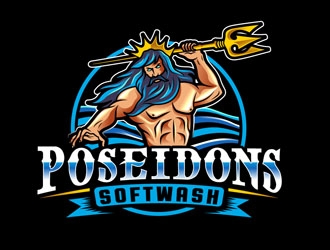 Poseidons Softwash  logo design by DreamLogoDesign