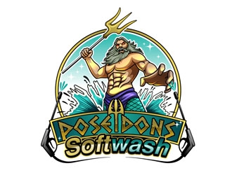 Poseidons Softwash  logo design by DreamLogoDesign