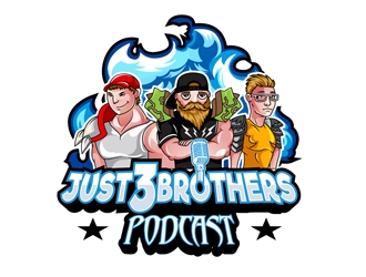 Just 3 Brothers Podcast logo design by DreamLogoDesign