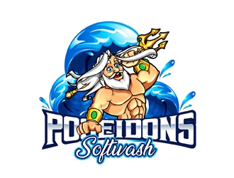 Poseidons Softwash  logo design by DreamLogoDesign