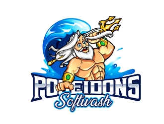 Poseidons Softwash  logo design by DreamLogoDesign