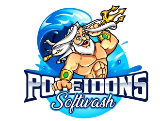 Poseidons Softwash  logo design by DreamLogoDesign