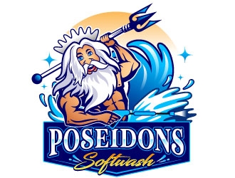 Poseidons Softwash  logo design by Suvendu