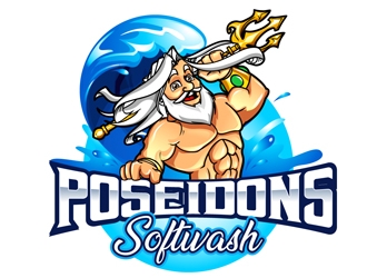 Poseidons Softwash  logo design by DreamLogoDesign