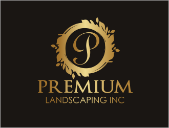 premium landscaping inc logo design by serprimero