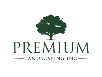 premium landscaping inc logo design by pollo