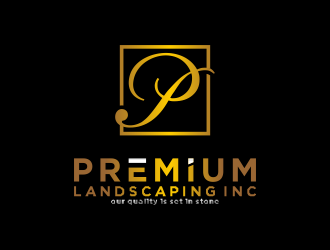premium landscaping inc logo design by done