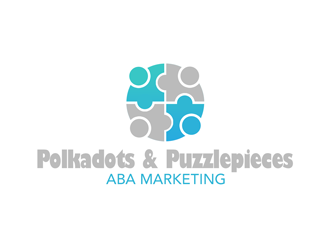 Polkadots & Puzzlepieces ABA Marketing logo design by kunejo