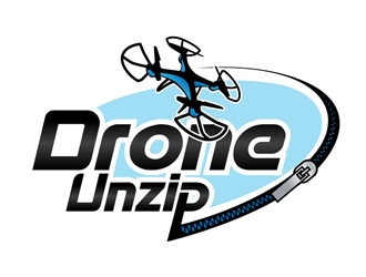 Drone Unzip logo design by DreamLogoDesign