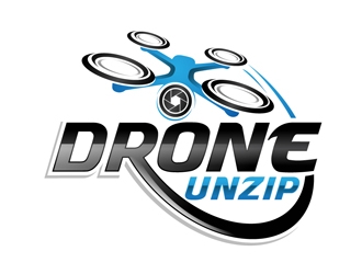 Drone Unzip logo design by DreamLogoDesign