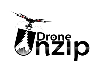 Drone Unzip logo design by DreamLogoDesign