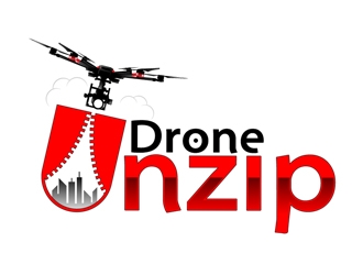 Drone Unzip logo design by DreamLogoDesign