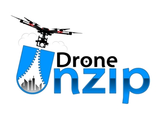 Drone Unzip logo design by DreamLogoDesign