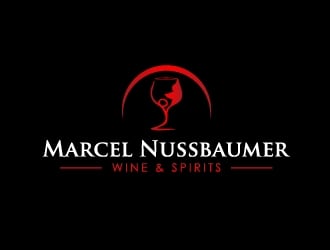 Marcel Nussbaumer Wine & Spirits logo design by Marianne