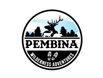 Pembina Wilderness Adventures logo design by maze