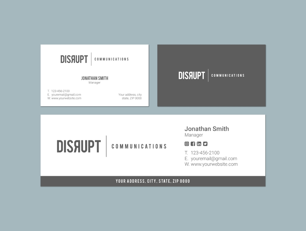 Disrupt Communications logo design by Boomstudioz
