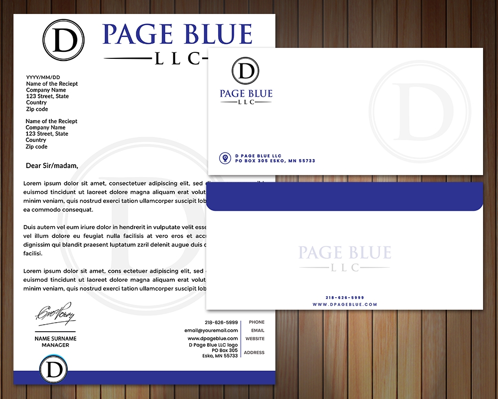 D Page Blue LLC logo design by MastersDesigns