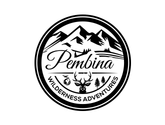 Pembina Wilderness Adventures logo design by zubi