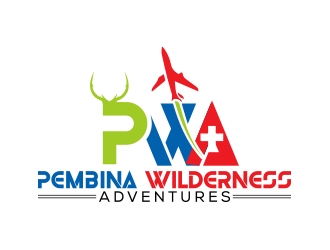 Pembina Wilderness Adventures logo design by zubi