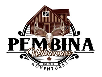 Pembina Wilderness Adventures logo design by DreamLogoDesign