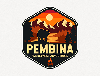 Pembina Wilderness Adventures logo design by Optimus