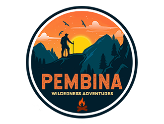 Pembina Wilderness Adventures logo design by Optimus