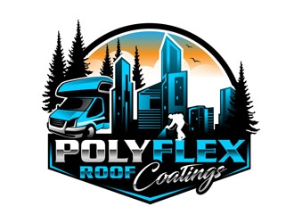 PolyFlex Roof Coatings logo design by DreamLogoDesign