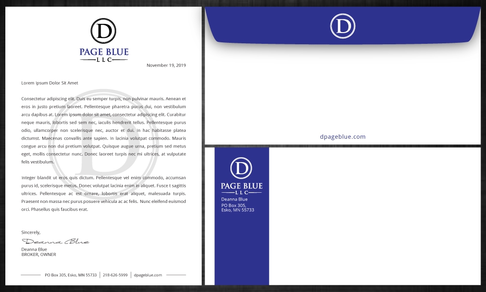 D Page Blue LLC logo design by LogOExperT