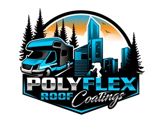 PolyFlex Roof Coatings logo design by DreamLogoDesign
