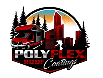 PolyFlex Roof Coatings logo design by DreamLogoDesign