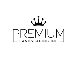 premium landscaping inc logo design by hwkomp