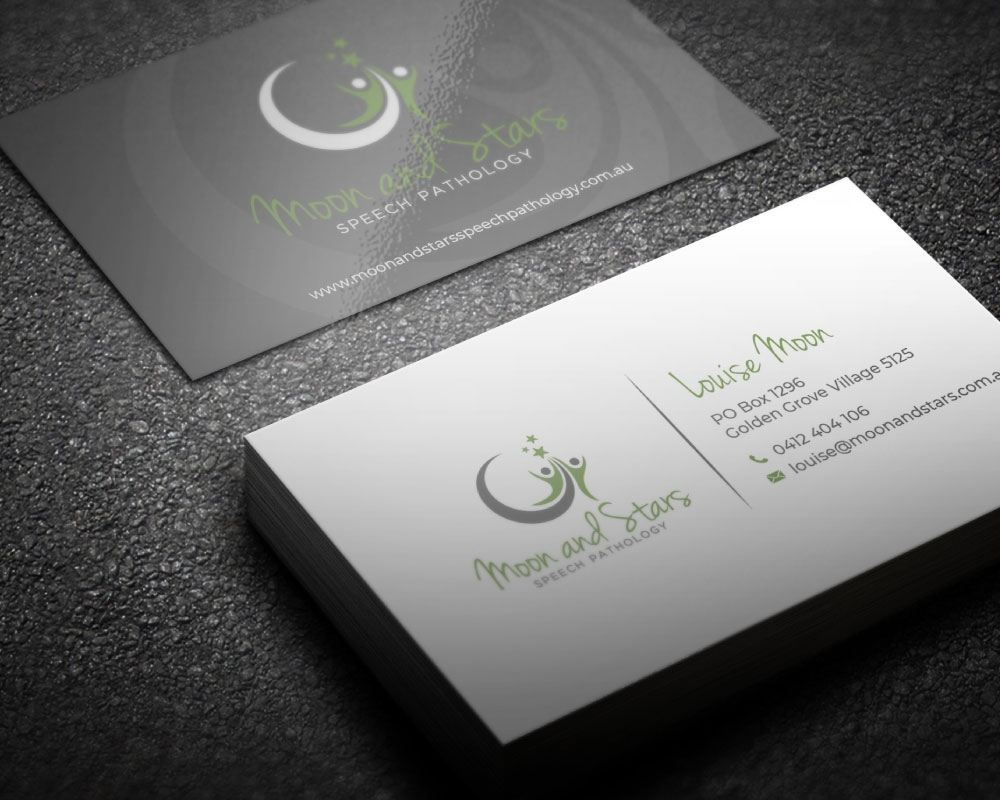 Moon and Stars Speech Pathology logo design by Boomstudioz