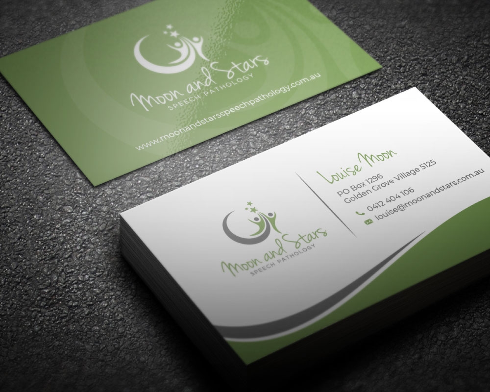 Moon and Stars Speech Pathology logo design by Boomstudioz