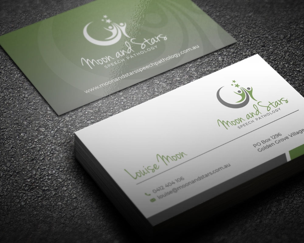 Moon and Stars Speech Pathology logo design by Boomstudioz