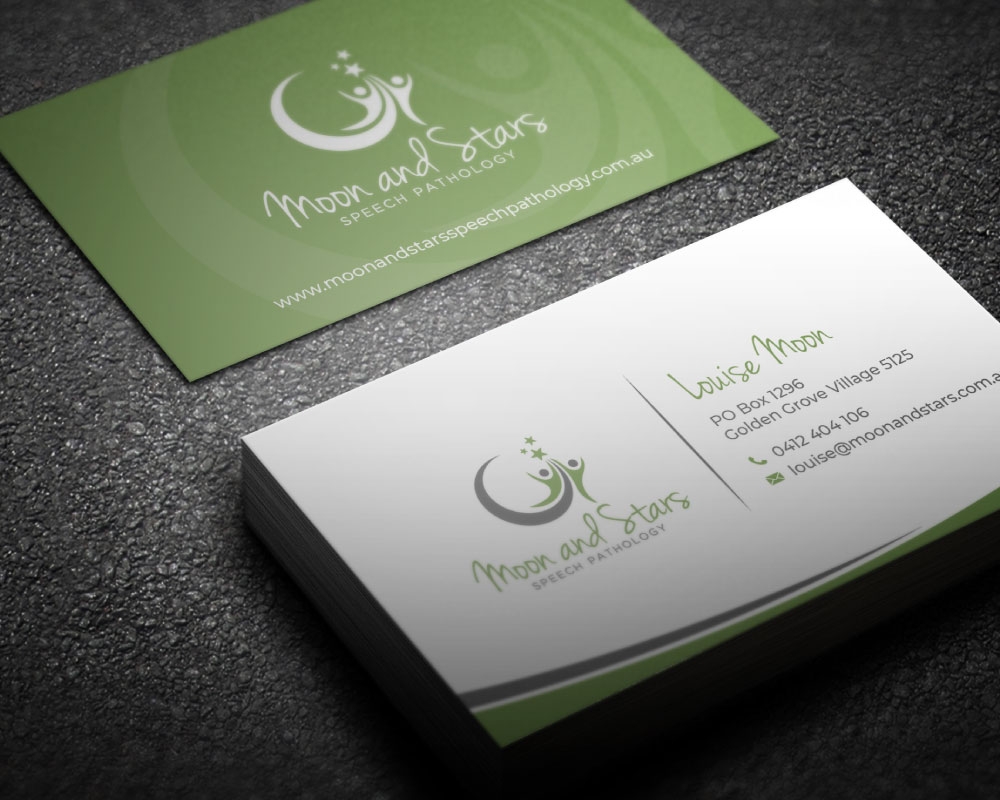 Moon and Stars Speech Pathology logo design by Boomstudioz