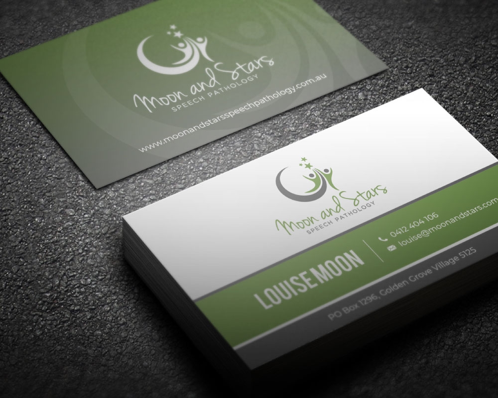 Moon and Stars Speech Pathology logo design by Boomstudioz