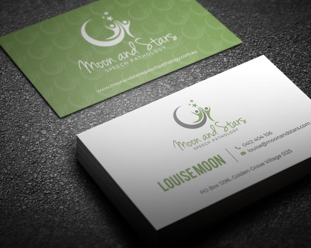 Moon and Stars Speech Pathology logo design by Boomstudioz