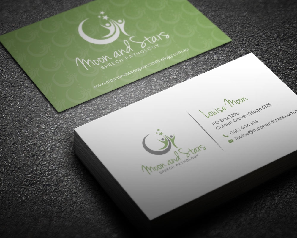 Moon and Stars Speech Pathology logo design by Boomstudioz