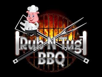 Rub N Tug BBQ logo design by AYATA