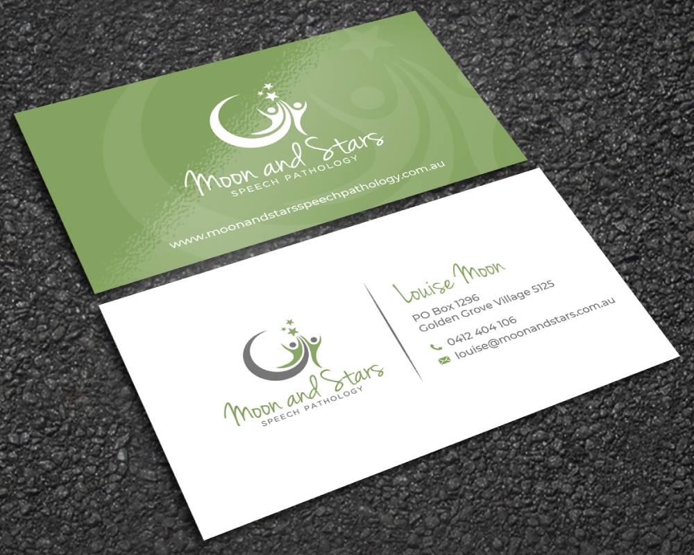 Moon and Stars Speech Pathology logo design by Boomstudioz