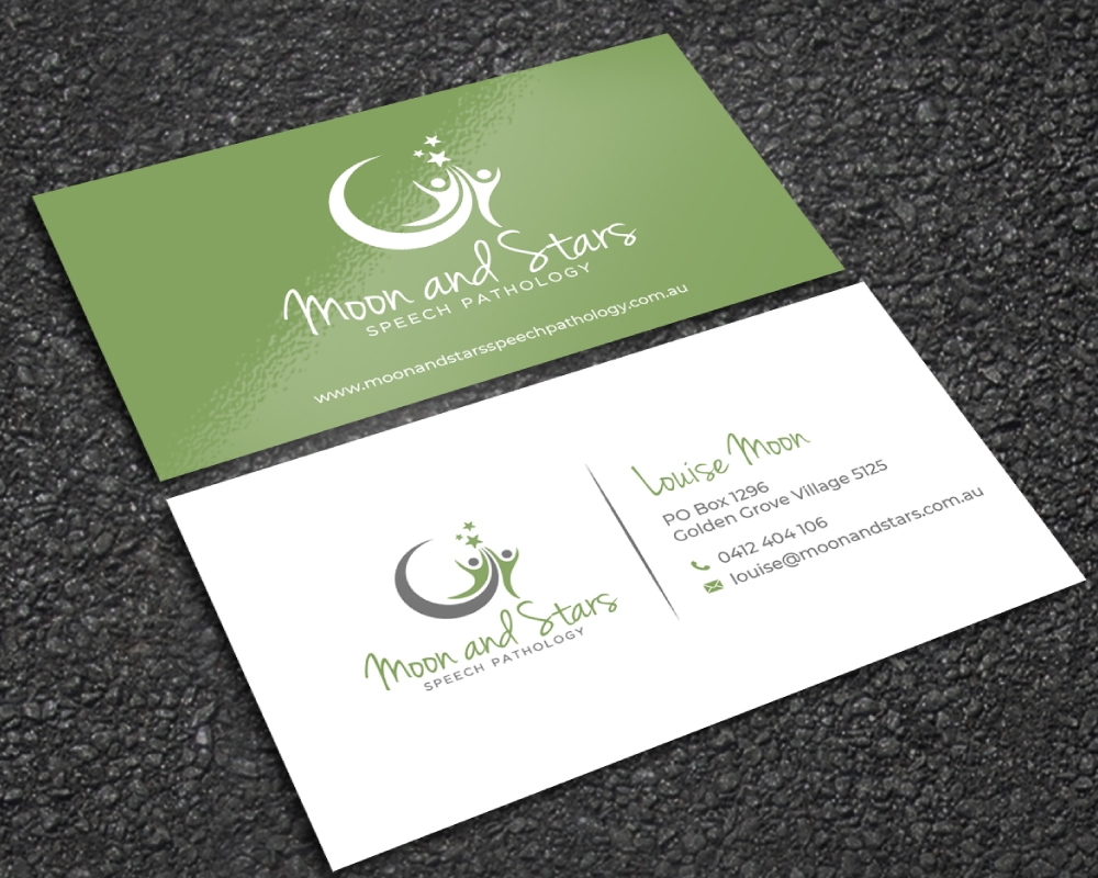 Moon and Stars Speech Pathology logo design by Boomstudioz