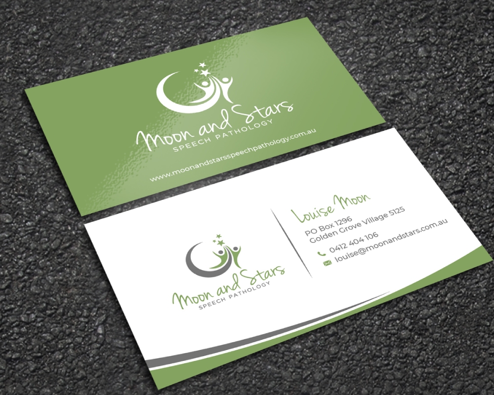 Moon and Stars Speech Pathology logo design by Boomstudioz