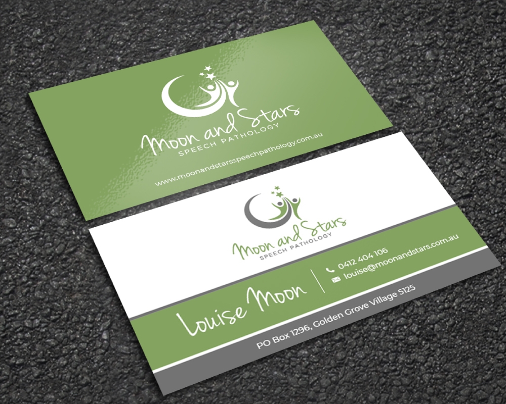 Moon and Stars Speech Pathology logo design by Boomstudioz