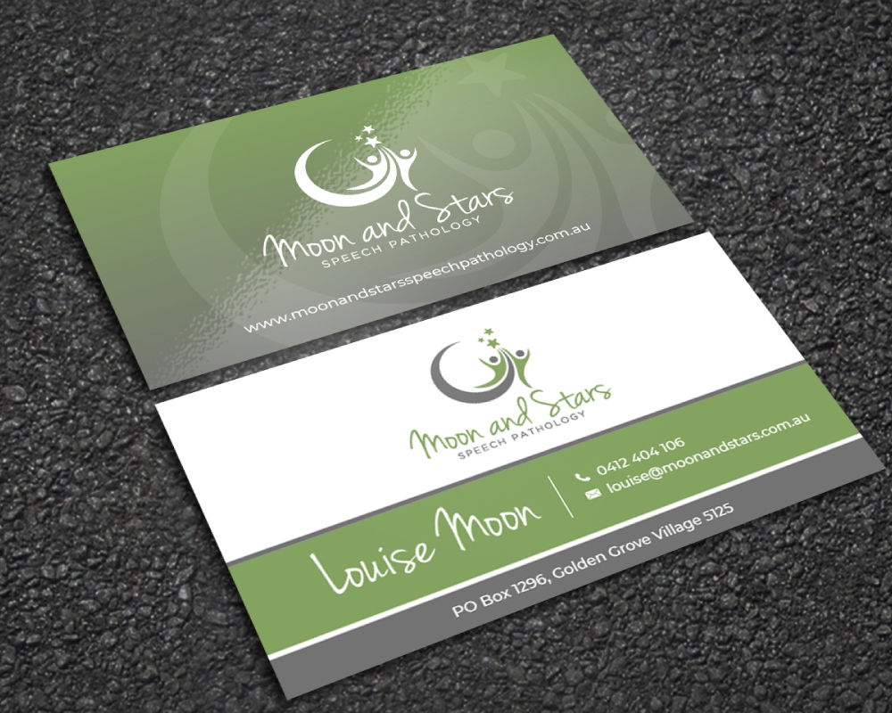 Moon and Stars Speech Pathology logo design by Boomstudioz