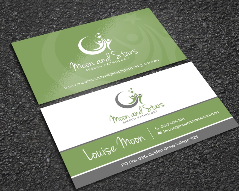 Moon and Stars Speech Pathology logo design by Boomstudioz