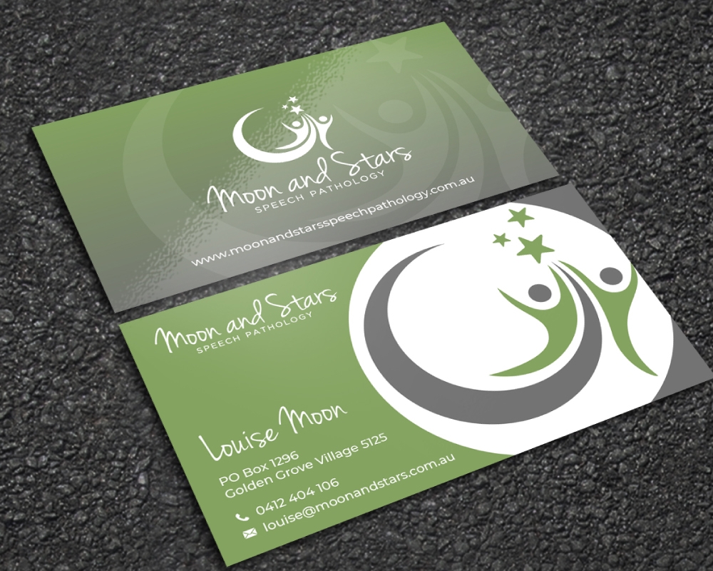 Moon and Stars Speech Pathology logo design by Boomstudioz