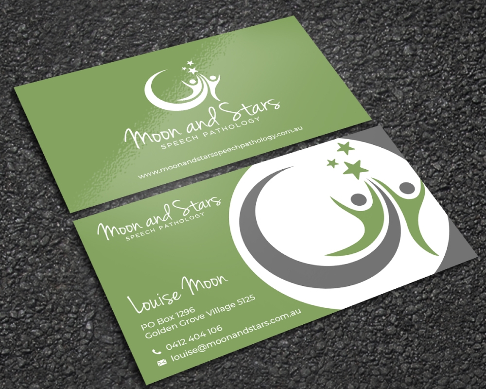 Moon and Stars Speech Pathology logo design by Boomstudioz