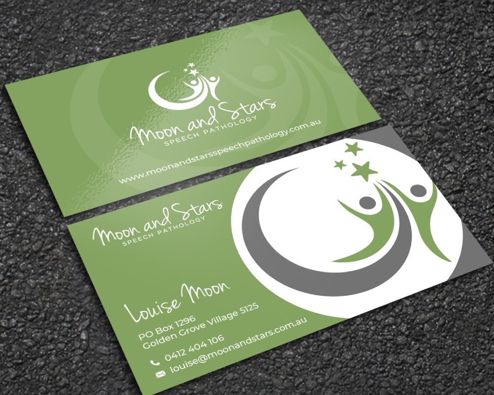 Moon and Stars Speech Pathology logo design by Boomstudioz